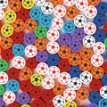 Kleurrijke ronde kleikralen met voetbalprint voor DIY sieraden en handgemaakte armbanden - Kleurrijk Voetbal