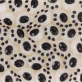 DIY acrylic cat paw beads in white with black paw prints for handmade jewelry making - 30Pcs Pack / Black