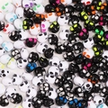 Perles tête de mort en acrylique coloré pour fabrication de bracelets et colliers DIY - 50 Pièces / Rose vif