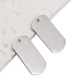 Polished stainless steel dog tag pendant set for DIY custom engraving in silver finish - Silver