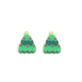 Christmas tree DIY beads in green resin with red dots and yellow star for jewelry - Christmas Tree