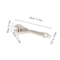 Miniature silver alloy wrench charm for jewelry making showing 2.4cm dimensions - Wrench