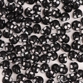 Perles tête de mort noires en acrylique pour DIY avec détails blancs et trou - 50 Pièces / Noir