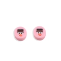 Pink round snowman beads for DIY jewelry making and festive Christmas accessories - Pink Snowman
