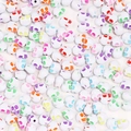 Perles tête de mort en acrylique blanc avec yeux colorés pour bijoux DIY - 50 Pièces / Blanc avec détails colorés