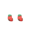 Christmas stocking DIY beads in red and green resin for handmade bracelets and crafts - Red and White Enamel Christmas Sock