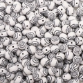 Cuentas DIY con diseño de voleibol en blanco y negro para creación de joyas artesanales - Balón Arcilla Polimérica / Voleibol Blanco