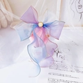 Princess style pet collar with gradient organza lace bow and golden trim details - Purple
