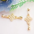 14K vergulde vlinder sluiting met zirkonia voor het maken van DIY sieraden - Chinese Knoop Stijl / 14K Goud