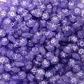 Flat round purple translucent acrylic alphabet beads for DIY jewelry and bracelets - Translucent Purple (YKL217-2)