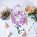 Collier pour animaux au crochet fait main avec fleurs violettes et bords festonnés - S / Violet Taro