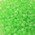 Flat round fluorescent green acrylic alphabet beads with white letters for DIY jewelry - Neon Green (YKL217-3)