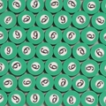 Perles en pâte polymère vert et blanc avec numéro 6 pour bijoux DIY - Boule de Billard No.6