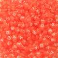 Translucent orange acrylic alphabet beads for DIY handmade bracelets and necklaces - Translucent Orange (YKL217-8)