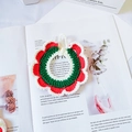 Handgefertigtes Häkel-Halsband für Haustiere mit rot-weiß-grünem Wellendesign - XS / Stil 3 (Weiße Kante)