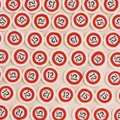 Perles plates en pâte polymère blanche avec anneaux rouges et chiffres pour bijoux DIY - Boule de Billard No.15