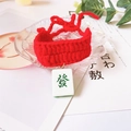 Collare per animali in maglia rossa fatto a mano con ciondolo Mahjong per cani e gatti - XS / Collare Rosso-Stile Fa Cai