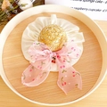 Cappello di paglia per animali con fiocco di ciliegia rosa e volant in raso per cani - S / Cappello Fiocco Ciliegia Rosa