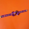 Adjustable purple Halloween pet bowtie collar with Happy Halloween pumpkin design - XS (15-20cm) / Purple Pumpkin Collar