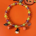 Kleurrijke Halloween-halsketting voor huisdieren met pompoen- en vleermuisbedeltjes - Maat XS (0,5-1,5 kg) / Halloween Ketting Stijl 1