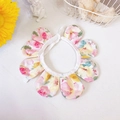 Pink floral sunflower style pet collar with adjustable lace-up ribbon for cats and dogs - Pink Red Flower Choker