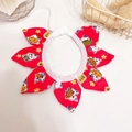 Red sunflower cat collar with Japanese Maneki Neko lucky cat pattern for small dogs - Pointed Red Cat Pattern Collar