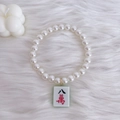 Süßes Haustier-Perlenhalsband mit Mahjong 'Eight-Wan' Anhänger für Katzen und Hunde - XS / Acht Myriaden Stil
