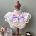 Blumen-Halsband für Haustiere mit lila Mustern und Lavendel-Satinschleife für Katzen - Lila / S