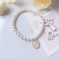 Elegante collar de perlas para mascotas con colgante de opale para gatos y perros - XS (18cm) / Collar Estilo Ópalo Óvalo