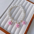 Lindo collar de perlas para mascotas con colgantes de flores rosas para perros - Talla XS (0,5-1,5 kg) / Flor Rosa