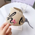 Mini sombrero de paja para mascotas con lazo rosa y bordado para gatos pequeños - M / Encaje de Bordado