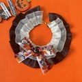 Collare regolabile per animali per Halloween con balze in raso nero e bambola di zucca - XS / Nero Con Cappello A Zucca