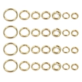 Golden stainless steel jump rings set in various sizes for DIY jewelry making - 100 Pieces/Pack (0.6x4mm) / Gold