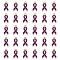 Set of 30 purple enamel ribbon charms with gold edges for DIY jewelry making - Purple