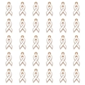 Bulk set of thirty white enamel awareness ribbon charms with rose gold metal finish - White