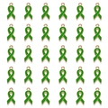 30pcs green enamel ribbon charms with gold-plated base for DIY jewelry making - Green