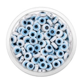 Perles plates œil bleu en acrylique pour la fabrication de bijoux DIY créatifs - 6x2.5mm (100 Pièces/Pack) / Bleu ciel