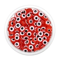 Vue détaillée de dessus des perles œil grec rouge en acrylique pour bijoux DIY en bol - 6x2.5mm (100 Pièces/Pack) / Rouge