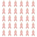 Pink ribbon charms in gold-tone alloy for breast cancer awareness jewelry DIY - Pink
