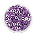 Purple acrylic evil eye flat round beads for DIY jewelry making in a plastic tray - 6x2.5mm (100 Pieces/Pack) / Purple