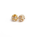 Cuentas de bola doradas con pavé de cristales claros para creación de joyas DIY - Dorado