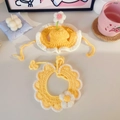 Handmade yellow crochet flower collar and hat set for small pets and cats - Yellow Set