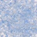Light blue translucent rectangular glass beads with gold foil and stripe textures - 10g Pack (Approx. 70 Pieces) / Sky Blue