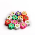 Perles de fleurs souriantes en pâte polymère colorée pour bijoux DIY et bracelets - Fleurs Mixtes