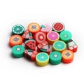 Perles colorées en pâte polymère en forme de fruits pour bijoux DIY et bracelets - Fruits mélangés