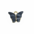 Colgante mariposa de acrílico mármol gris oscuro con base de metal dorado para joyas - Negro Oro