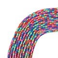 Bunte Polymer-Ton-Zylinderperlen in Reihen für die DIY-Schmuckherstellung - Regenbogen