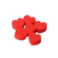 Red heart-shaped silicone beads with central hole for DIY jewelry and necklaces - Red Heart