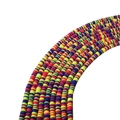 Perline Heishi 6mm in argilla rossa gialla blu per la creazione di gioielli fai-da-te - Blocco di Colore Rosso Giallo Blu (4)