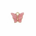 Colgante mariposa de acrílico rosa con base de aleación dorada para joyería DIY - Rosa Fucsia con Base Dorada